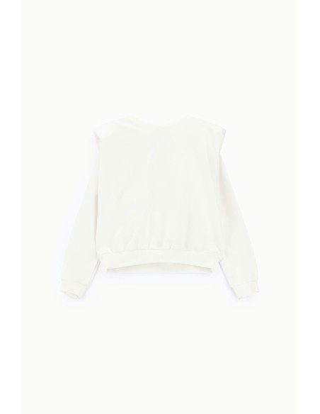 Dixie Sweatshirt met ronde hals, gestructureerde schouders en elastische zoom