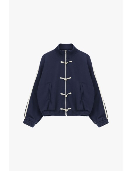 Dixie sweater met ritssluiting aan de voorkant en decoratieve koordjes