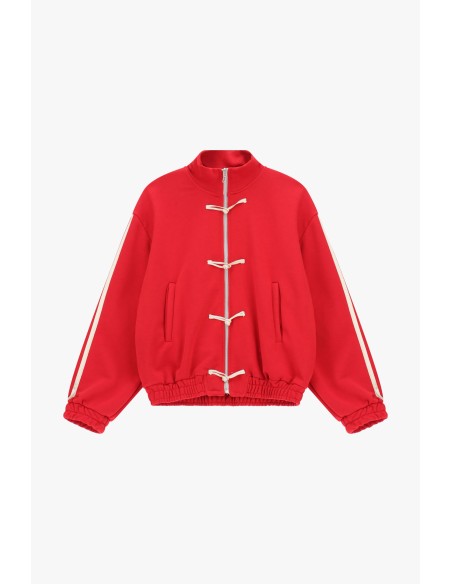 Dixie sweater met ritssluiting aan de voorkant en decoratieve koordjes