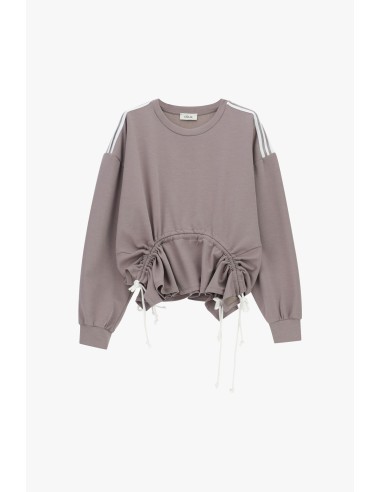 Dixie sweater zonder capuchon met verstelbare rimpelingen