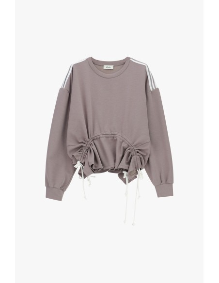 Dixie sweater zonder capuchon met verstelbare rimpelingen