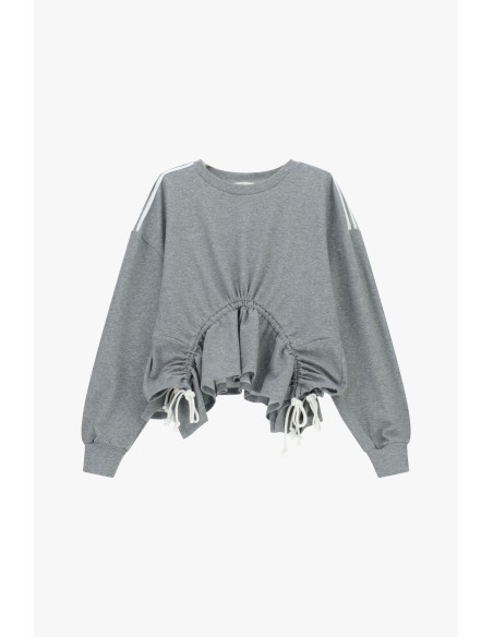 Dixie sweater zonder capuchon met verstelbare rimpelingen