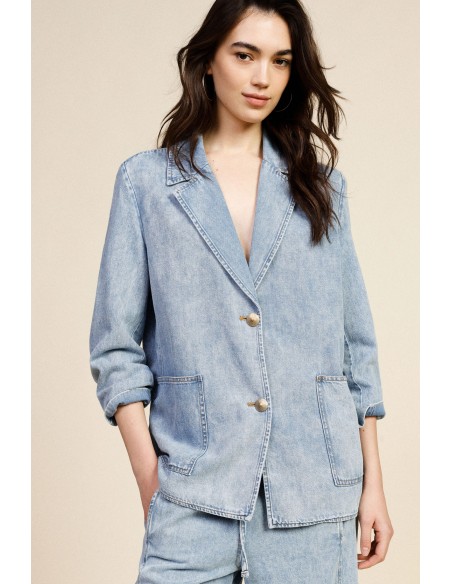 Denimblazer met knopen en opgestikte zakken van Dixie