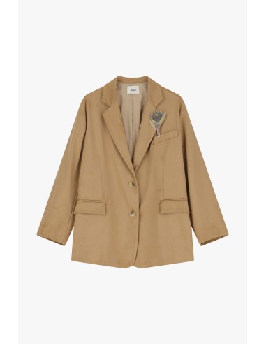 Dixie suède-effect blazer met kraag en zakken