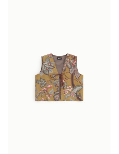 Bedrukt vest met decoratieve strikbandjes aan de voorkant Dixie
