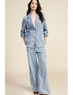Dixie-jeans met wijde pijpen, hoge taille en trekkoord