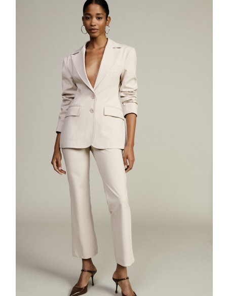 Dixie regular-fit broek met hoge taille en uitlopende pijpen