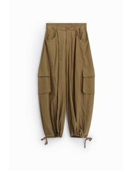 Wijde broek met zijzakken en verstelbare onderkant Dixie