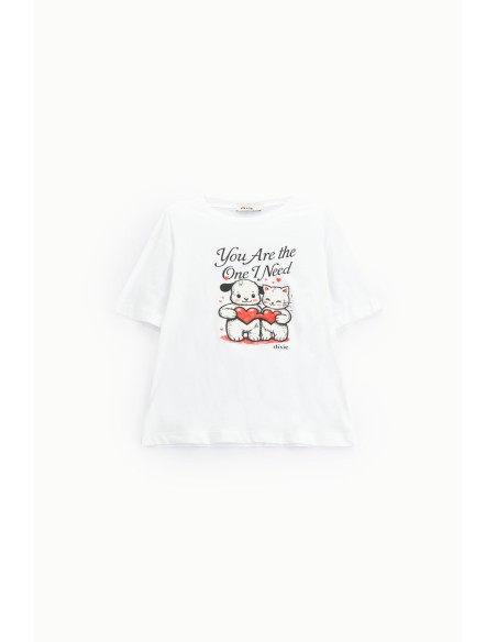 Dixie T-shirt met hartjesprint en korte mouwen