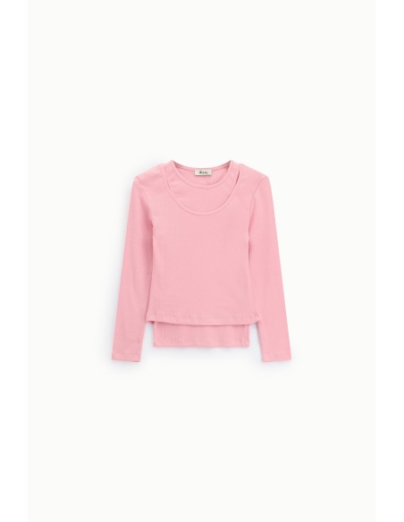 Dixie T-shirt met lange mouwen en gelaagd effect