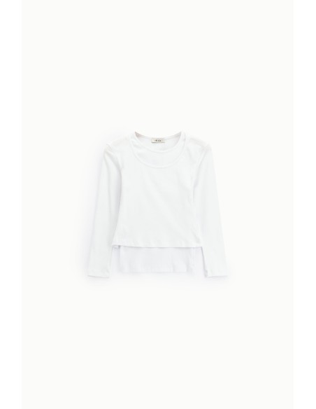 Dixie T-shirt met lange mouwen en gelaagd effect