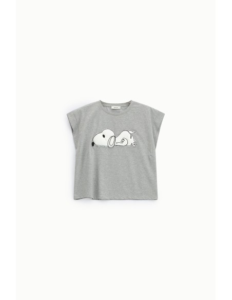 Dixie T-shirt met korte mouwen en Snoopy-print aan de voorkant