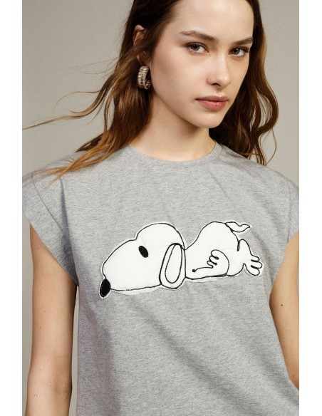 Dixie T-shirt met korte mouwen en Snoopy-print aan de voorkant