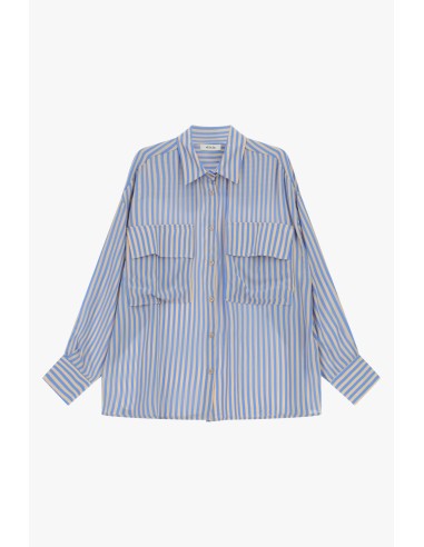 Oversized gestreept overhemd met borstzakken Dixie
