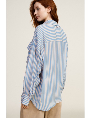 Oversized gestreept overhemd met borstzakken Dixie