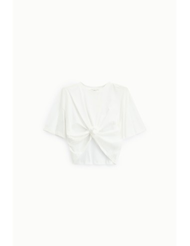 Dixie T-shirt met korte mouwen en centrale knoop