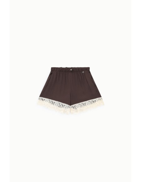 Regular fit-short met kanten bloemenrand Dixie