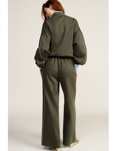 Wijde palazzo-broek met contrasterende bies Dixie