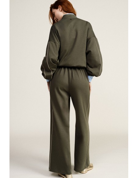 Wijde palazzo-broek met contrasterende bies Dixie