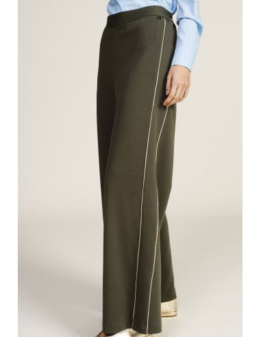 Wijde palazzo-broek met contrasterende bies Dixie