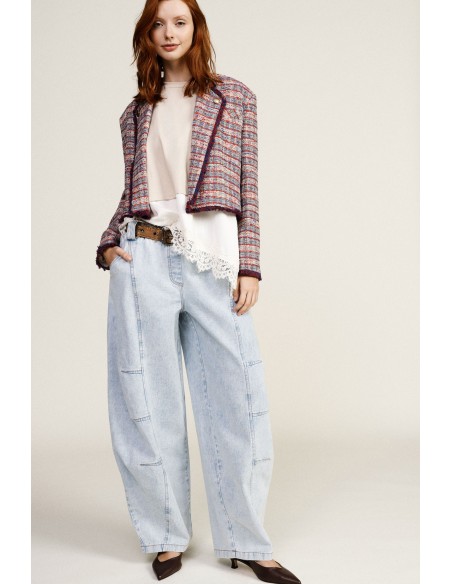 Balloon-jeans met decoratieve tailleband Dixie