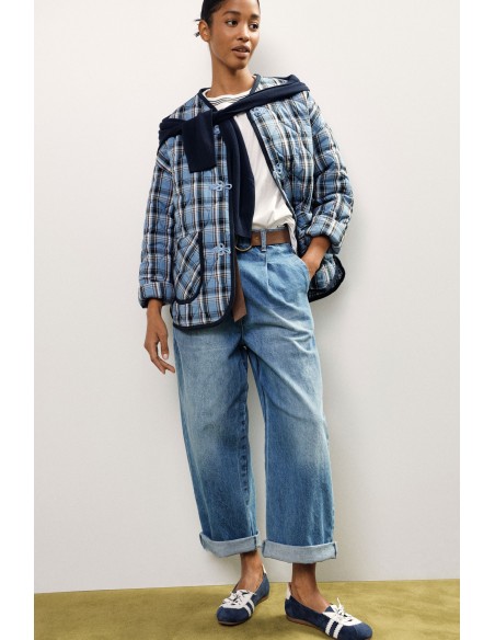 Baggy jeans met hoge taille en riem van Dixie-stof