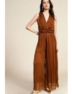 Mouwloze jumpsuit met V-hals en gerimpelde taille Dixie
