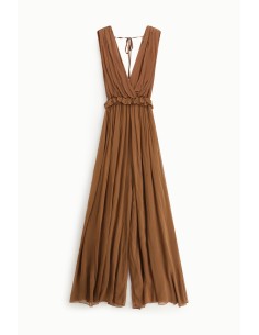 Mouwloze jumpsuit met V-hals en gerimpelde taille Dixie 2