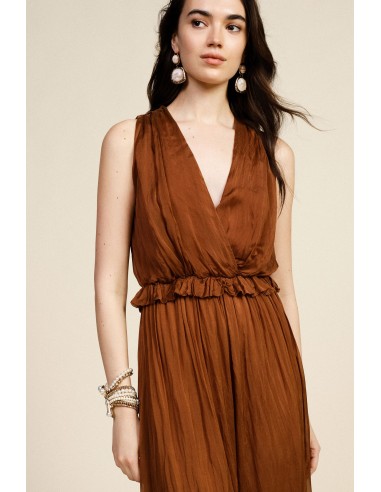 Mouwloze jumpsuit met V-hals en gerimpelde taille Dixie