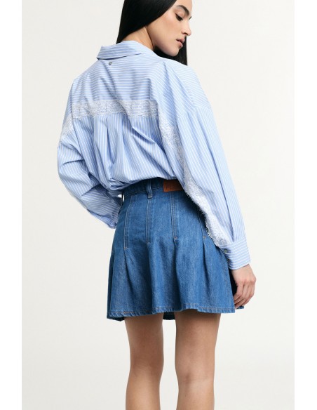 Skorts met hoge taille, voorzakken en plooien Alstublieft