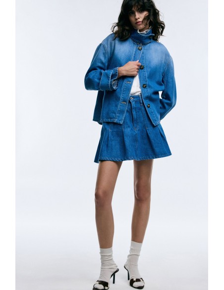 Skorts met hoge taille, voorzakken en plooien Alstublieft