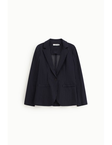 Gestreepte blazer met regular fit en paspelzakken Please