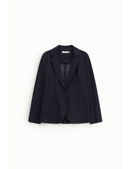 Gestreepte blazer met regular fit en paspelzakken Please