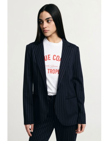 Gestreepte blazer met regular fit en paspelzakken Please