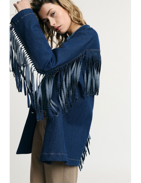 Blazer met franjes en knoopsluiting Alstublieft