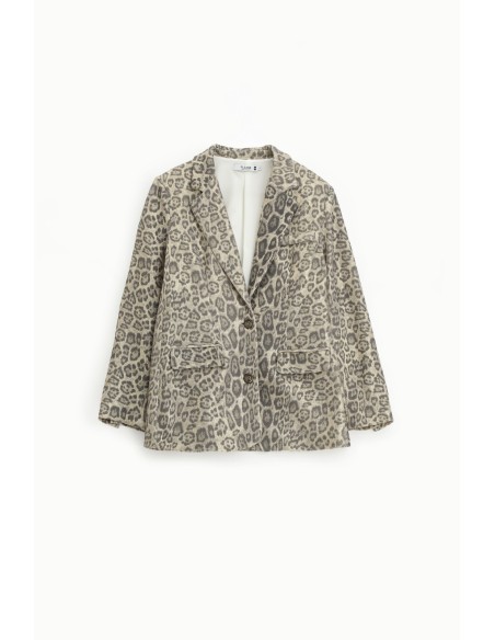 Blazer met dierenprint en zakken aan de voorkant Please
