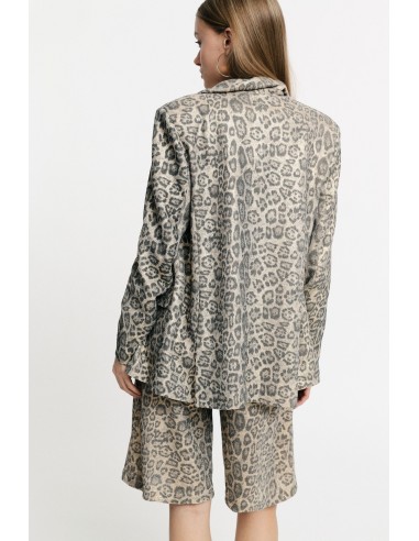 Blazer met dierenprint en zakken aan de voorkant Please