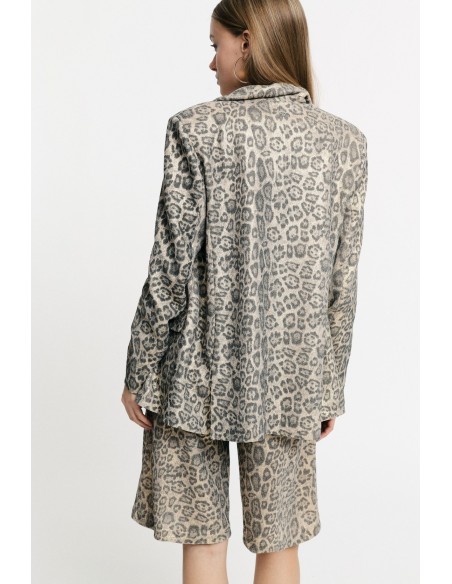 Blazer met dierenprint en zakken aan de voorkant Please