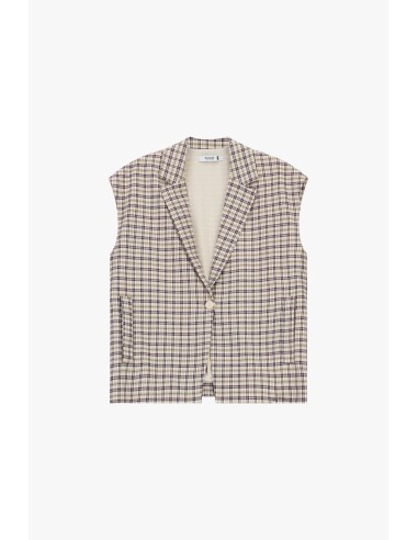 Geruit vest met knoopsluiting aub