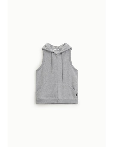 Mouwloze hoodie met ritssluiting aan de voorkant alstublieft
