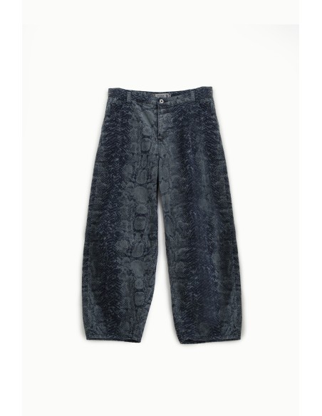 Balloon-jeans met slangenprint en hoge taille alstublieft