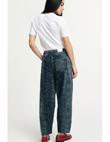 Balloon-jeans met slangenprint en hoge taille alstublieft