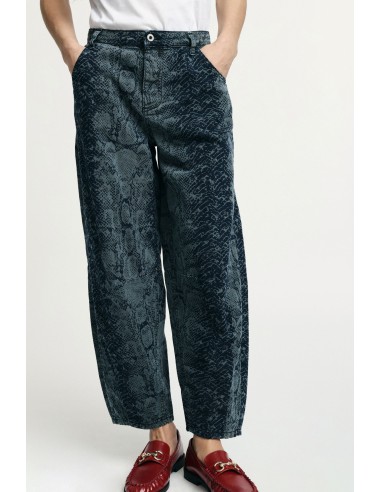 Balloon-jeans met slangenprint en hoge taille alstublieft