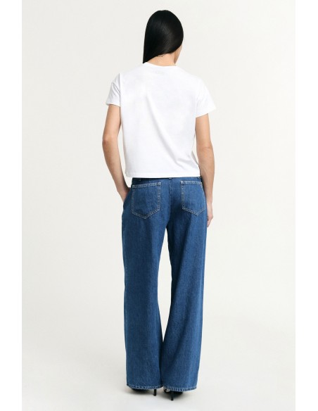 Paperbagjeans met hoge taille en bijpassende riem, alstublieft