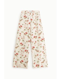 Palazzo-broek met bloemenprint en hoge taille Please 2