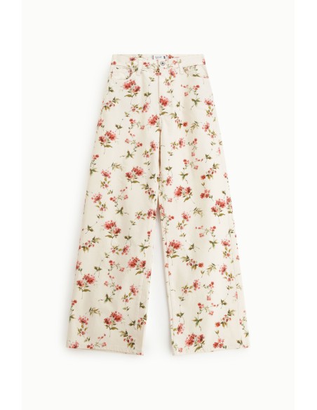 Palazzo-broek met bloemenprint en hoge taille Please