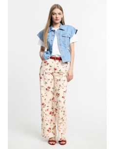 Palazzo-broek met bloemenprint en hoge taille Please