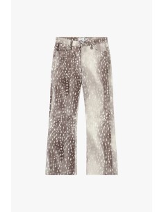 Cropped broek met luipaardprint, rechte pasvorm alstublieft 2