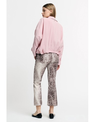 Cropped broek met luipaardprint, rechte pasvorm alstublieft