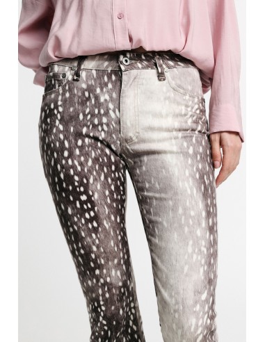 Cropped broek met luipaardprint, rechte pasvorm alstublieft